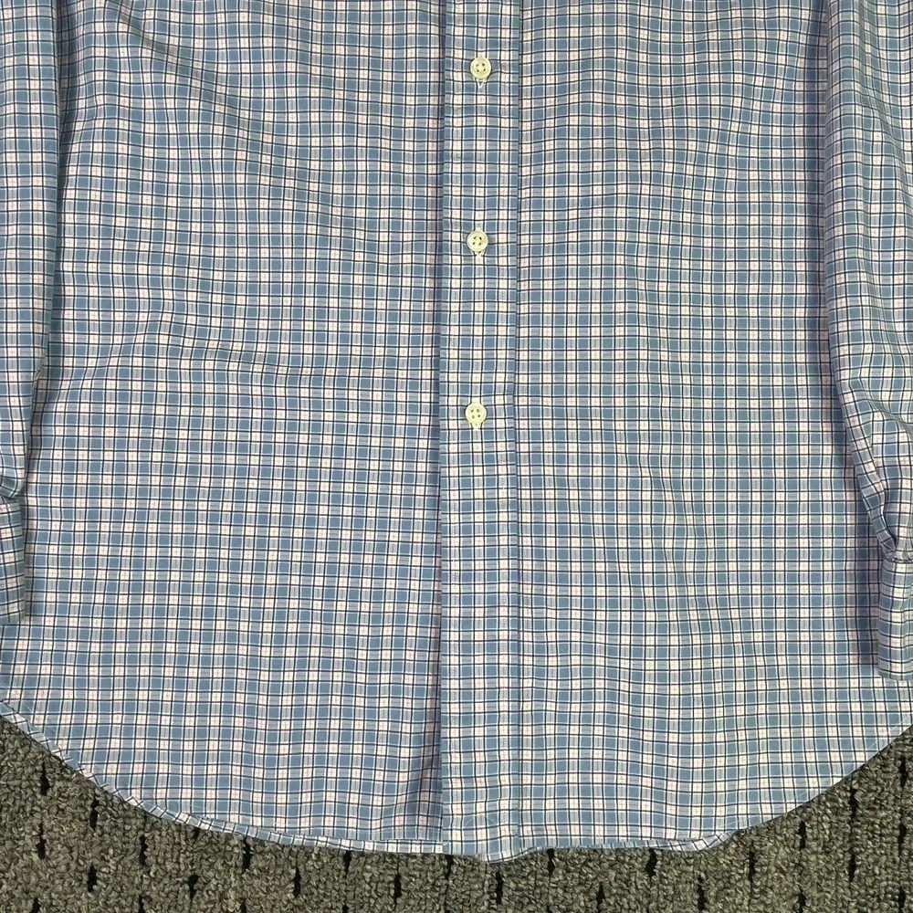 Polo Ralph Lauren Westerton Plaid Check Mens Long Sleeve Large L Blue Pink White